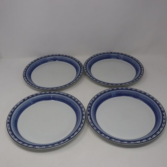 Dansk Bistro Cafe Belgian Blue Salad Plates Set of 4 Made In Portugal - Picture 1 of 6